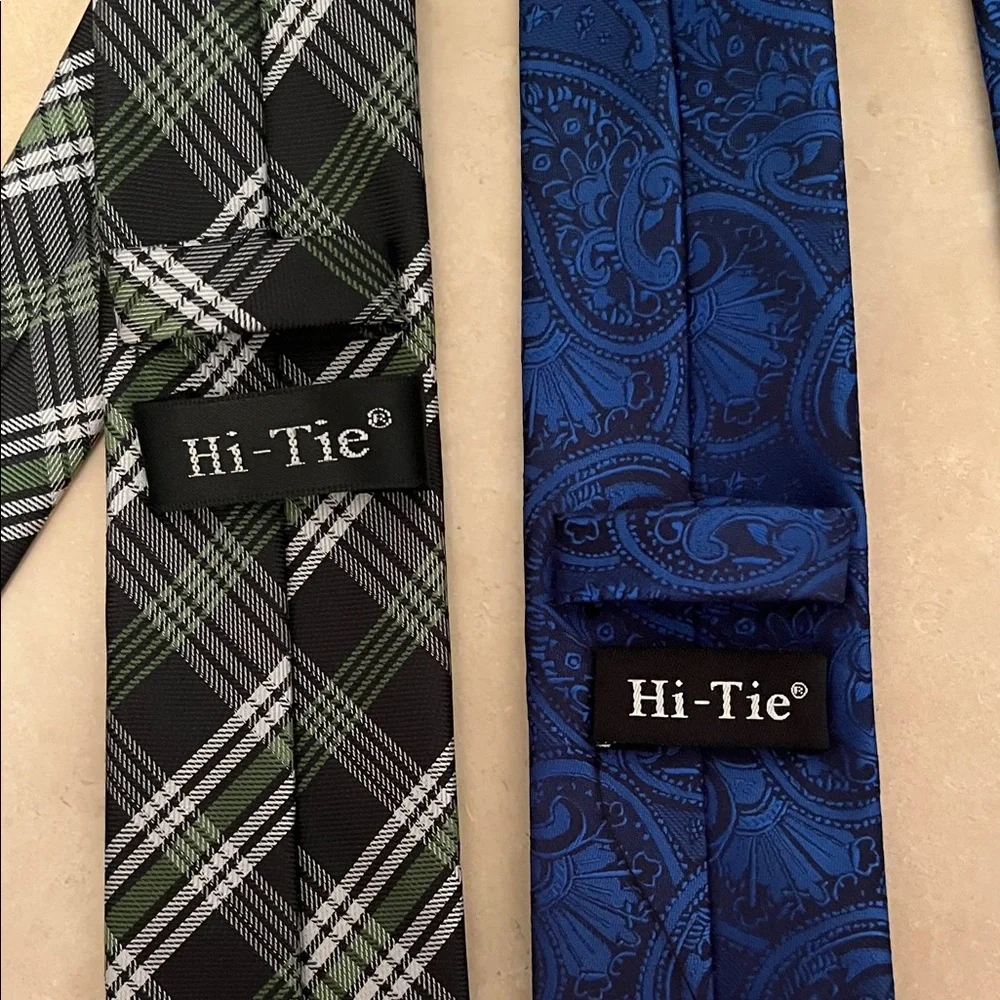 Elegant Kids' Ties in Black Plaid and Blue Paisley
